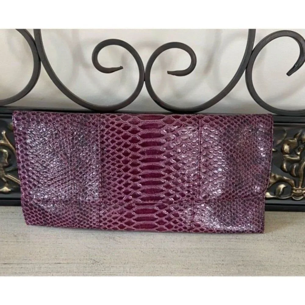LuLu Townsend Faux Leather Purple Clutch